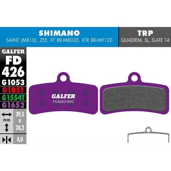 Pastillas Galfer para Shimano 4 pistones e bike